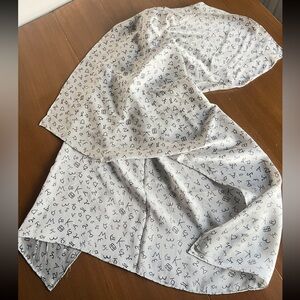 Silk White Western Rodeo Brand Iron Scarf Wild Rags